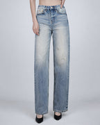 Cloud-Dyed Straight Jeans in Mist Blue Wash Suitpure