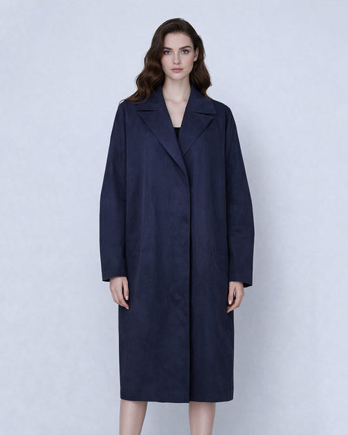 Cotton Trench Coat with Dolman Sleeves | Oversized Suitpure