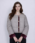 Cropped Color-Block Goose Down Puffer Jacket Suitpure