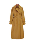 Mustard Yellow Classic Raglan Sleeve Trench Coat| 100% Wool
