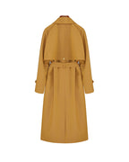 Mustard Yellow Classic Raglan Sleeve Trench Coat| 100% Wool