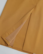 Mustard Yellow Classic Raglan Sleeve Trench Coat| 100% Wool