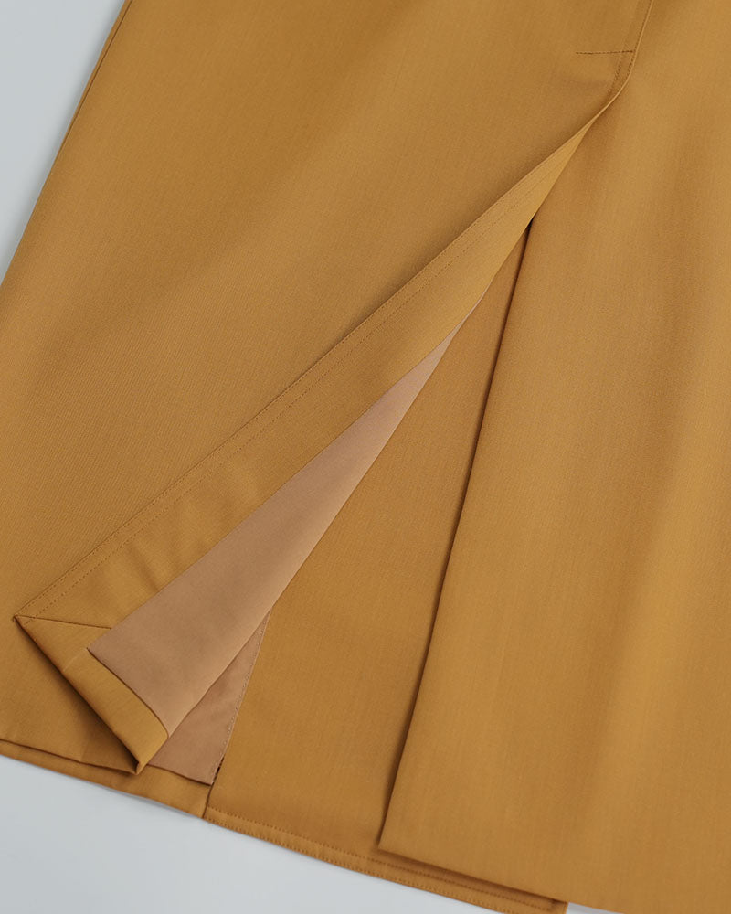 Mustard Yellow Classic Raglan Sleeve Trench Coat| 100% Wool