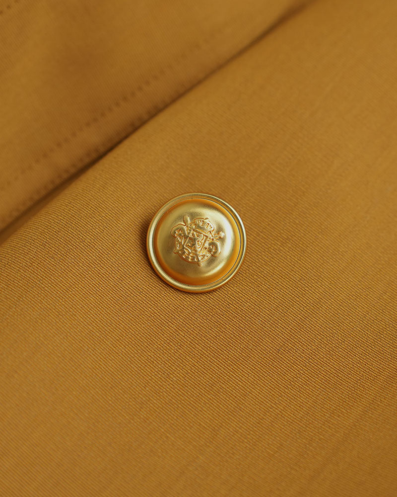 Mustard Yellow Classic Raglan Sleeve Trench Coat| 100% Wool
