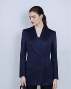 Deep Sea Blue Collarless Blazer Suitpure