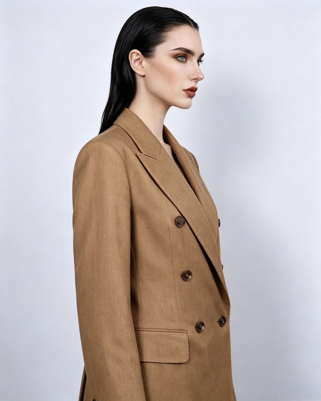 Sunset Brown Linen Blazer Suitpure