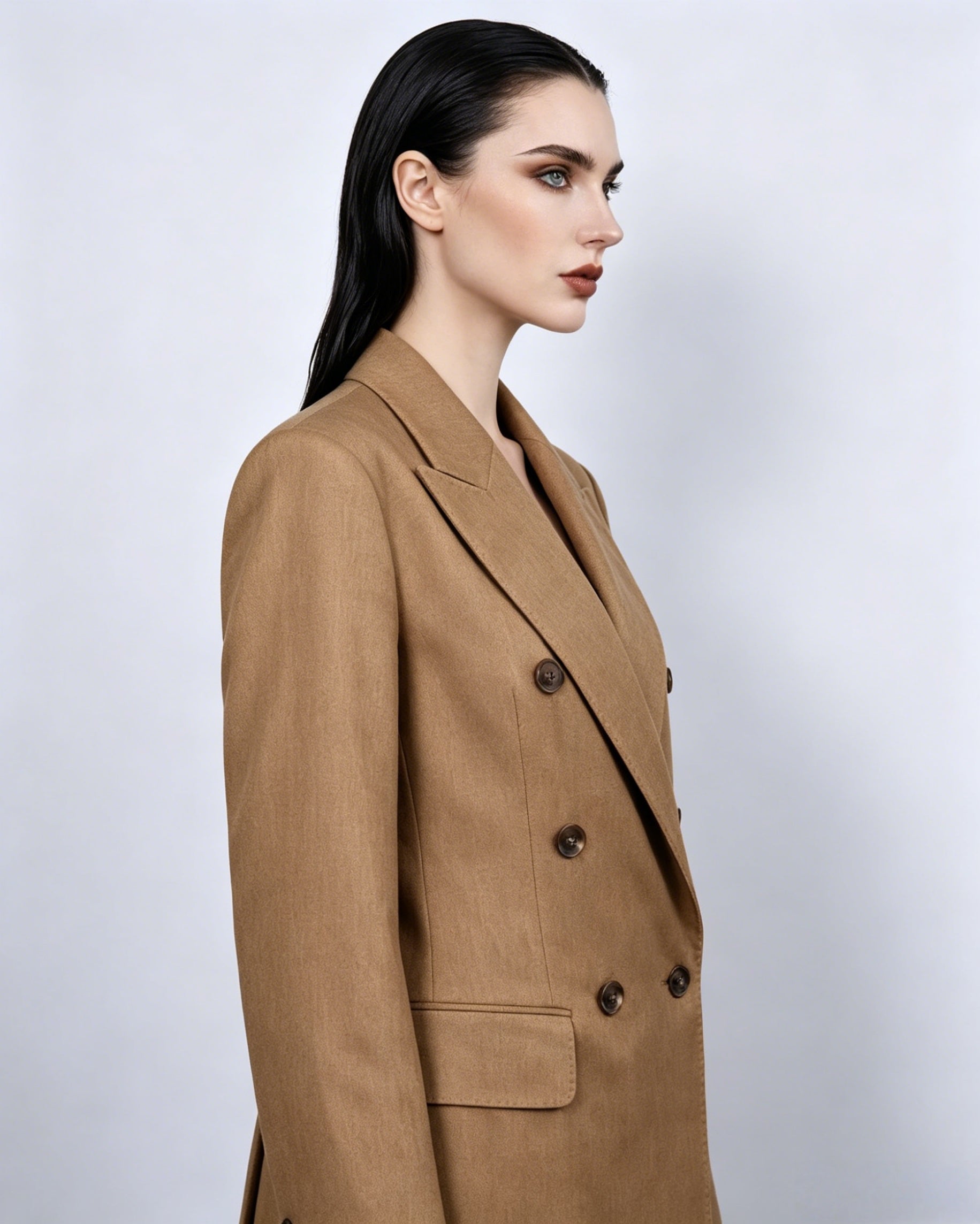 Sunset Brown Linen Blazer Suitpure