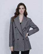 Grey Oversized Cashmere Coat Suitpure