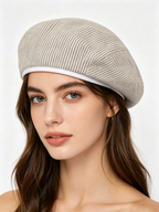 Vintage Striped Cotton Linen Newsboy Cap Suitpure