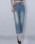 Light Blue Cropped Jeans Suitpure