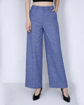 Japanese Linen Denim Wide-Leg Trousers | Yarn-Dyed Suitpure