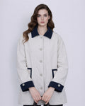 Khaki Color-Block Lightweight Quilted Jacket Suitpure