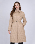 Khaki Paneled Down Puffer Jacket