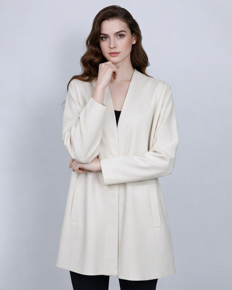 Khaki Cocoon Coat with Raglan Sleeves Suitpure