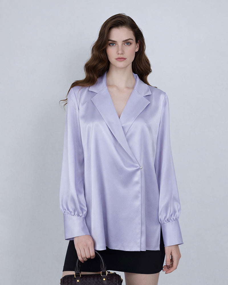 Lavender Acetate Lapel Blazer Suitpure