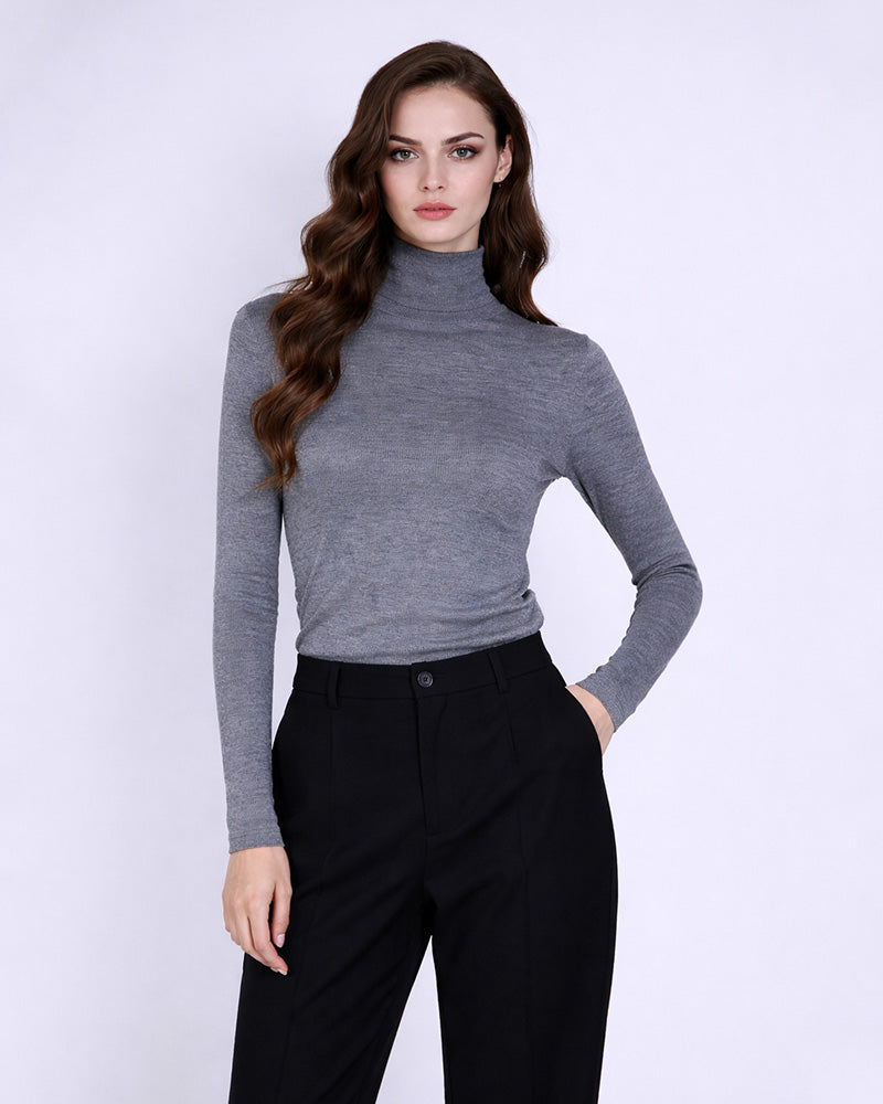 Multi-Color Turtleneck Wool Base Layer | Slim Fit