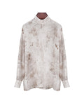 Women's Stand Collar Tie-Dye Long Sleeve Casual Blouse Suitpure