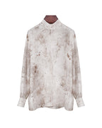 Women's Stand Collar Tie-Dye Long Sleeve Casual Blouse Suitpure