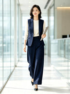 Retro British style all-wool striped heavy-duty haute couture women's trousers
