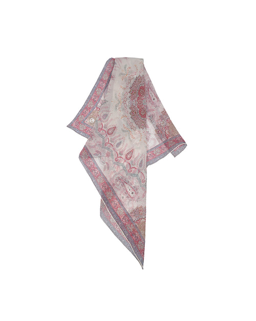 55x55cm Women Pink Vintage Paisley Small Square Wrap Scarf Suitpure