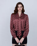 Polka Dot Silk Blouse | Classic Elegance