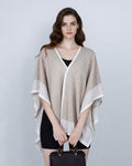 Pure Tone Shawl with Flowing Silhouette Suitpure