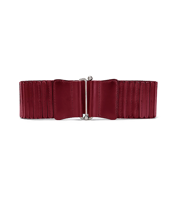 Black Wide Elastic Leather Corset Belt with Metal Hook Buckle Suitpure
