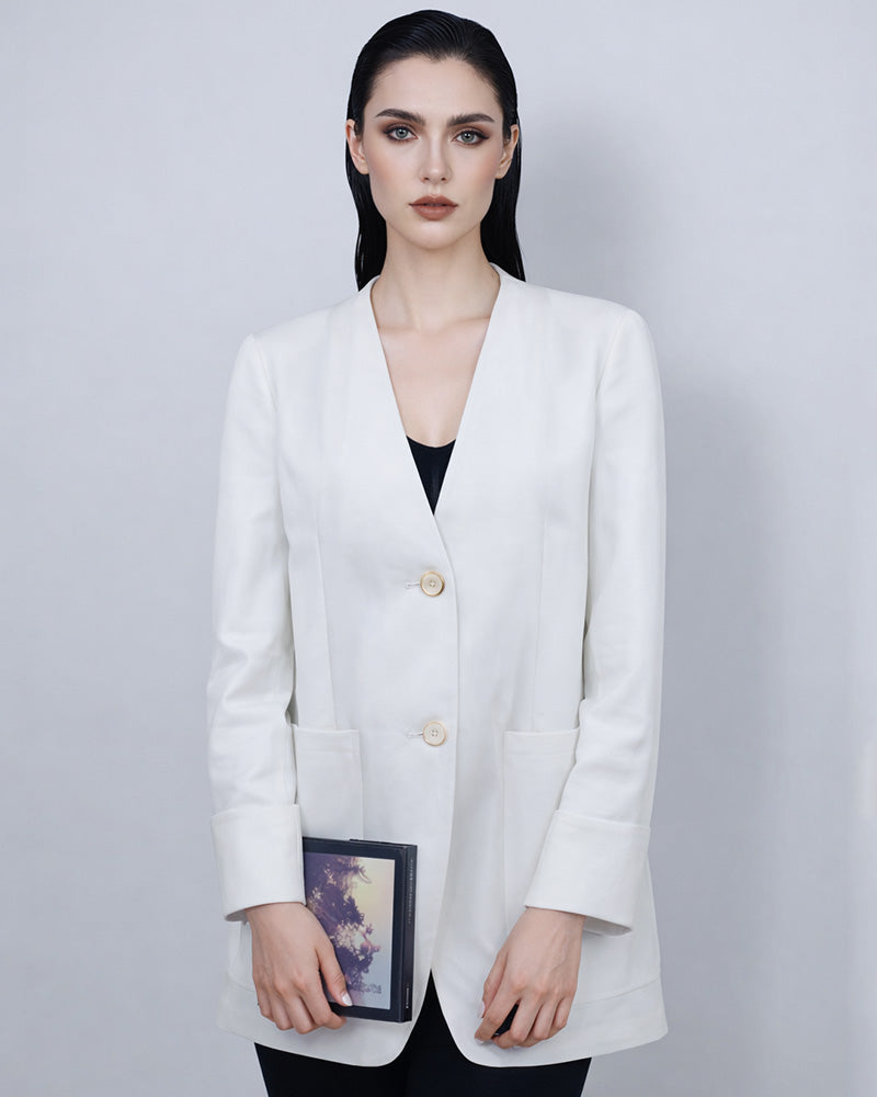 Relaxed Fit Tencel Linen Jacket Suitpure