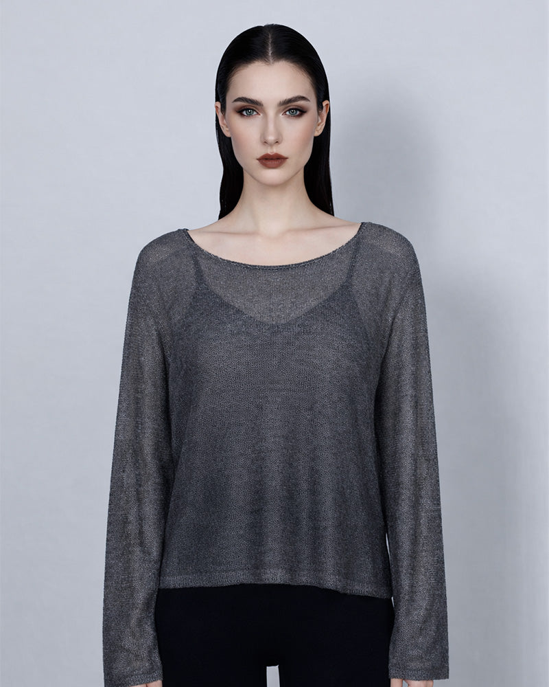 Romantic Cutout Off-Shoulder Knit Top