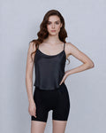 Slim-Fit Black Camisole with Spaghetti Straps Suitpure