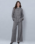 Linen Stripe Top with Fluid Trousers
