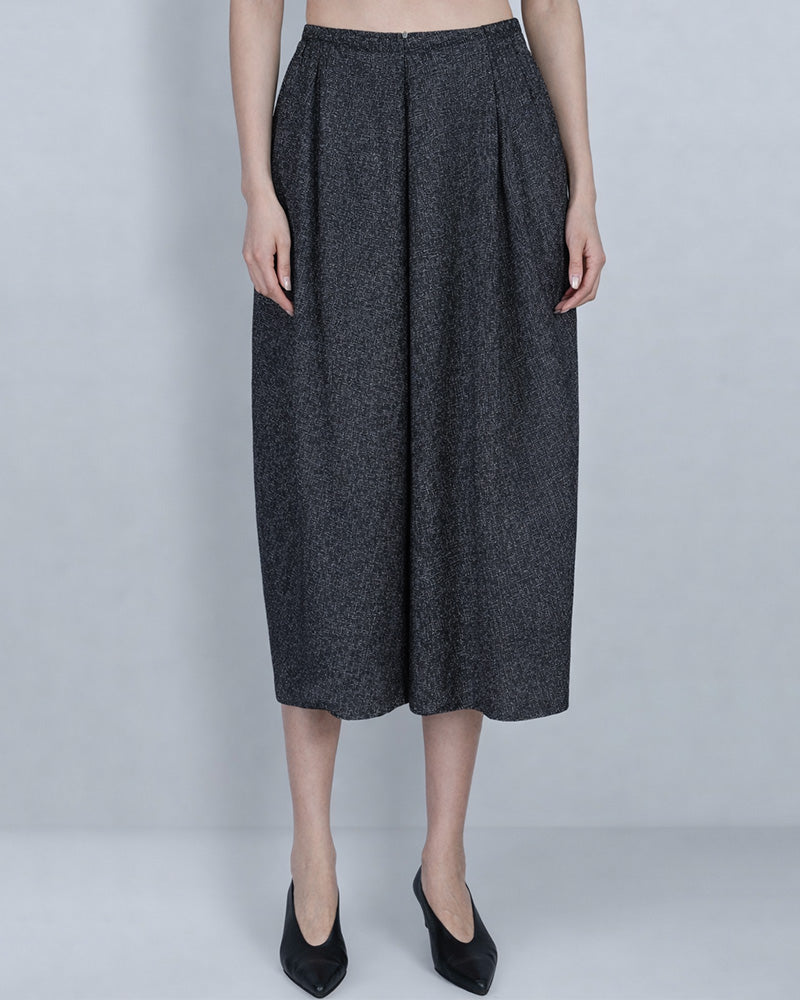 Structured Pleat Skirt with Balloon Hem Suitpure