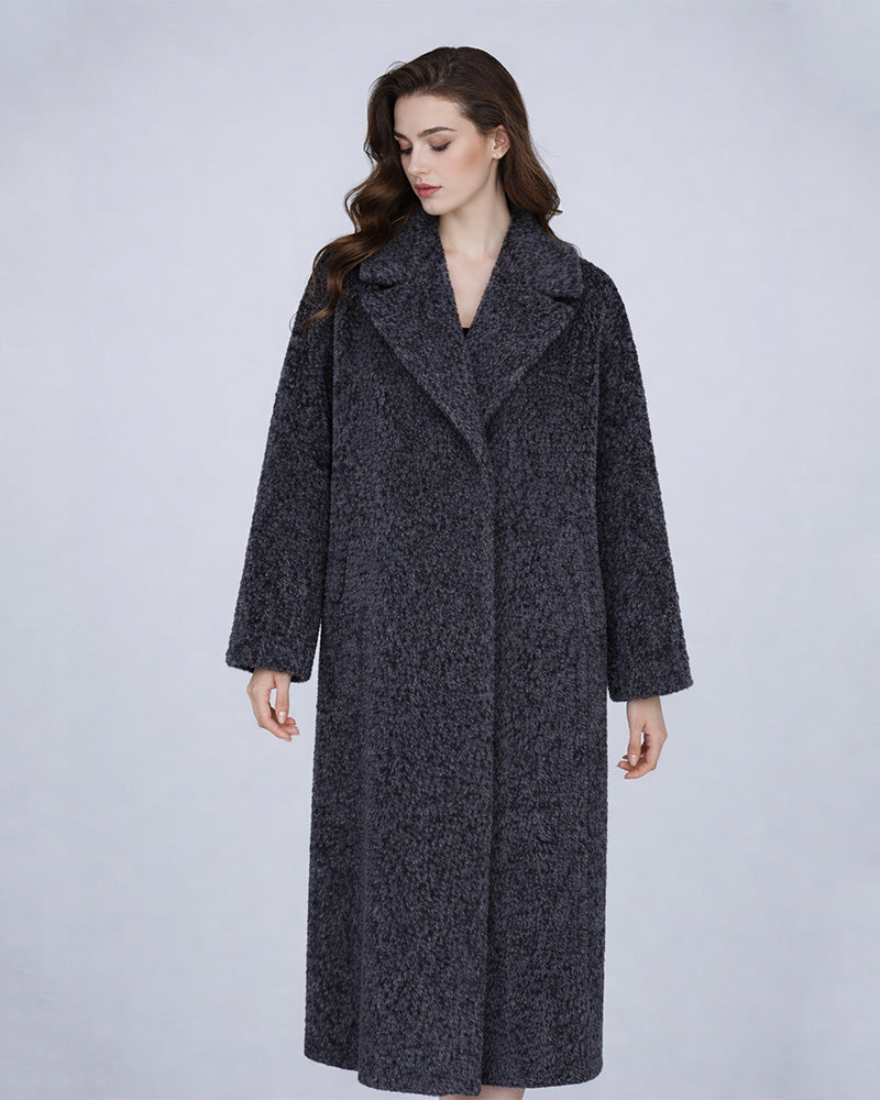 Suli Wool Long Coat in Shadow Grey Suitpure