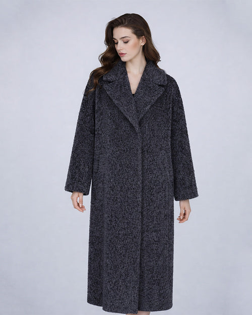 Suli Wool Long Coat in Shadow Grey Suitpure
