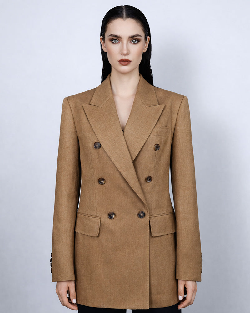 Sunset Brown Linen Blazer