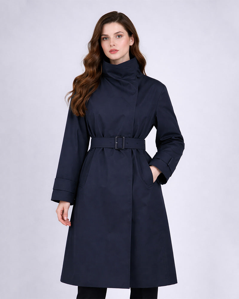 Trench-Style Down Coat | Belted Winter Essential
