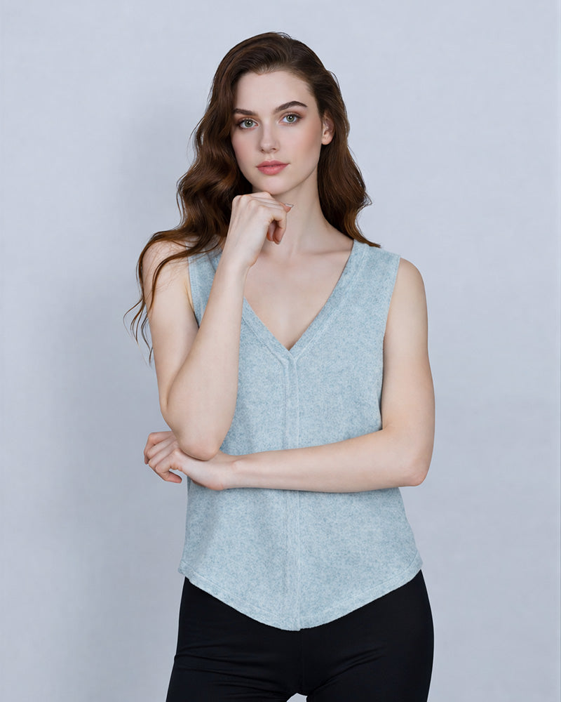 V-Neck Knit Vest for Layering