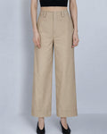 Wheat Continuous Waistband Tencel Cotton Cropped Trousers Suitpure
