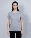 Wool Acetate Tencel U-Neck Short Sleeve Top Suitpure
