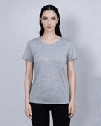 Wool Acetate Tencel U-Neck Short Sleeve Top Suitpure
