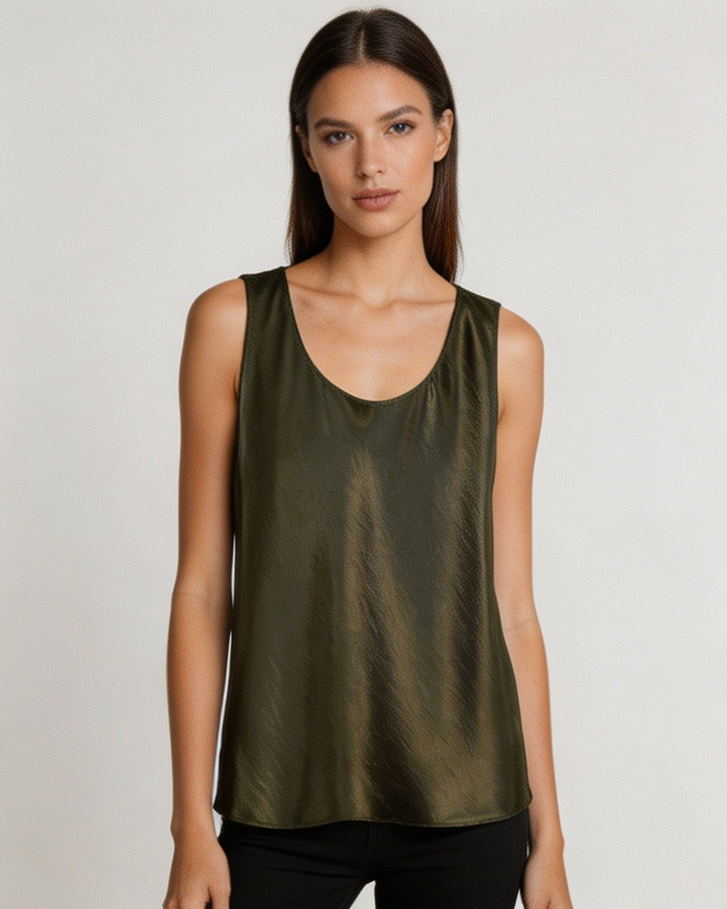 Four-Color Simple Satin Acetate Tank Top Suitpure