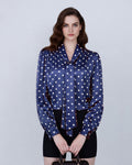 Polka Dot Silk Blouse | Classic Elegance Suitpure