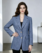 Japanese Linen Denim Blazer | Notch Lapel Single-Breasted Suitpure