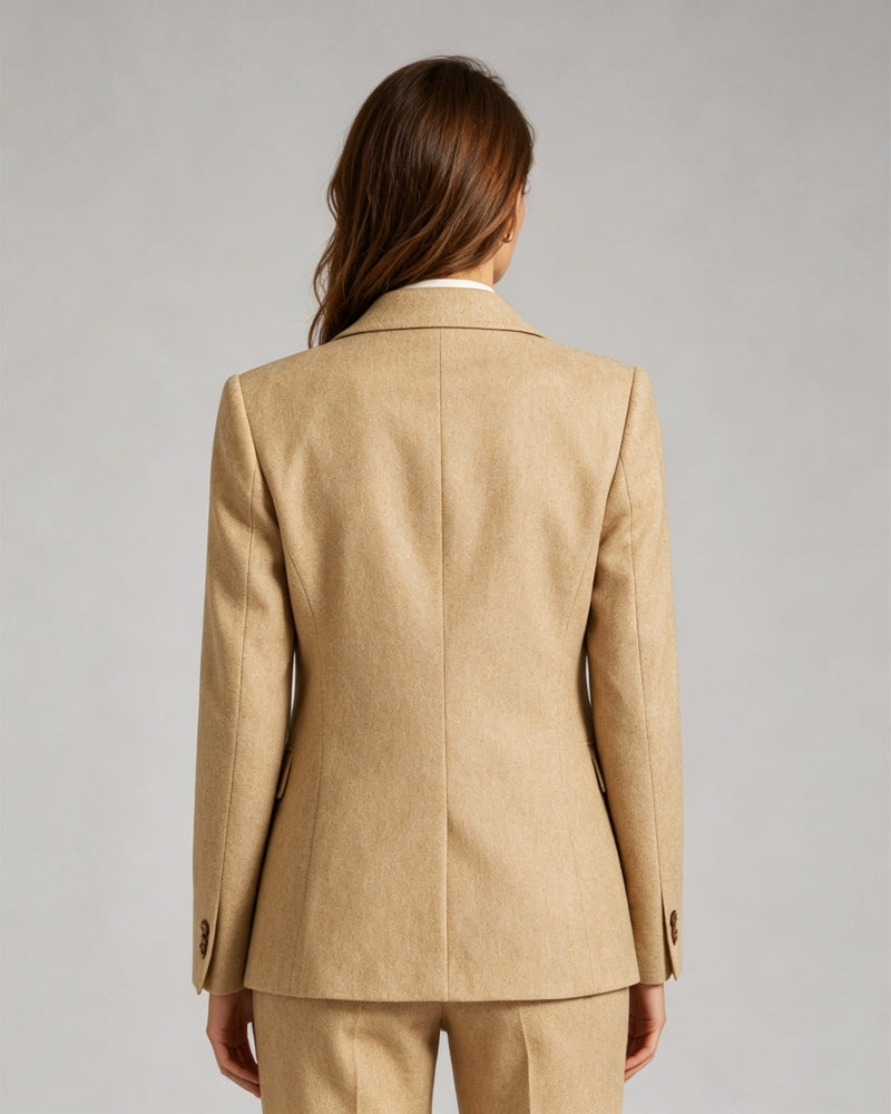 Butter Yellow Linen Casual Blazer Suitpure
