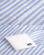 100% Linen Blue White Stripe Breeze Linen Shirt Suitpure