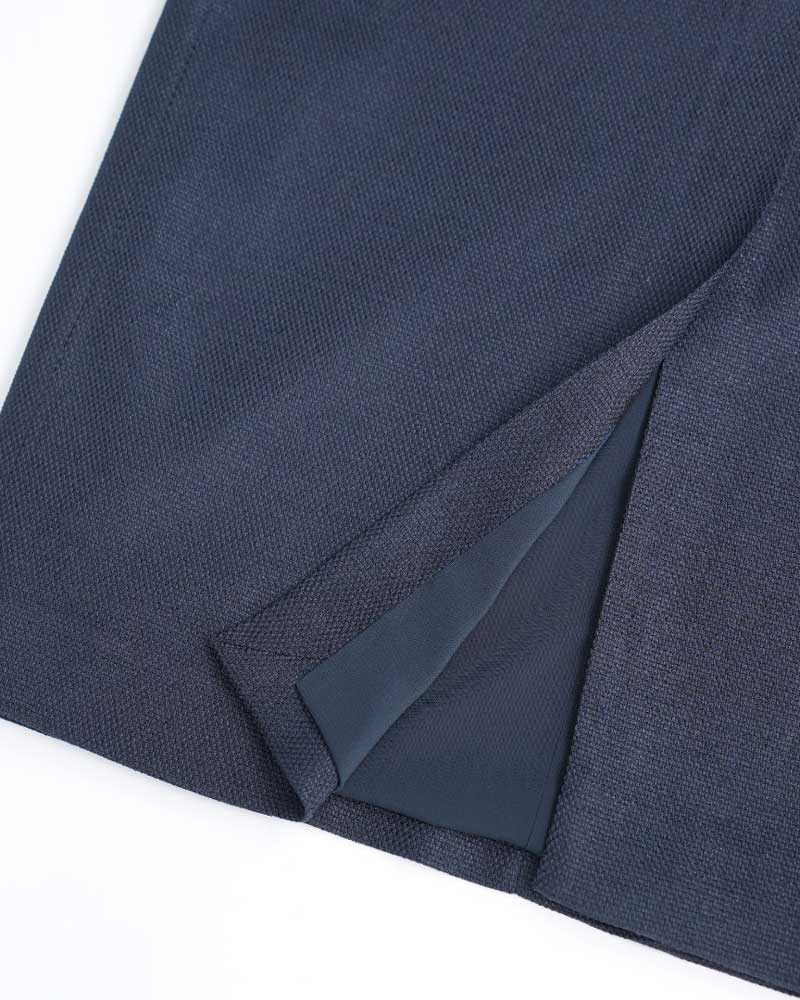 Navy Sleeveless V-Neck Midi Sheath Dress