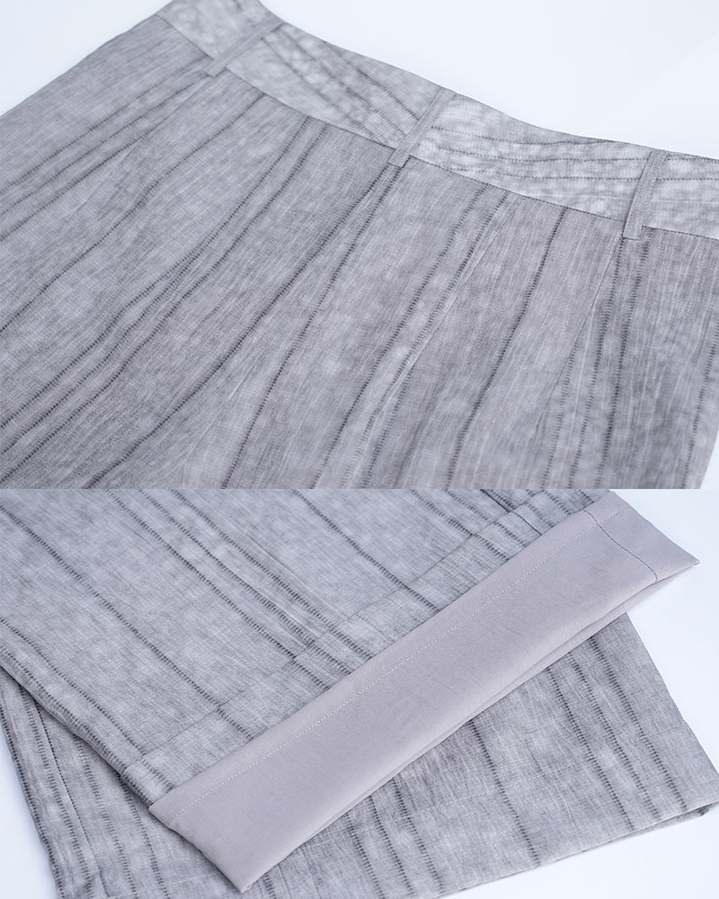 Women Ink Vertical Stripe Lined Wide Leg Pants Palazzo Trousers Suitpure