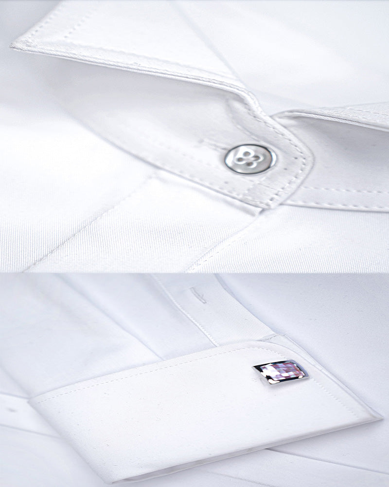 Elegant Summer Wing Collar Blouse with French Cuffs Suitpure