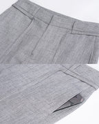 Women’s Belted Grey High Waist Belted Wide Leg Trousers Suitpure