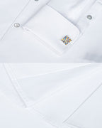 Elegant Summer White Tencel Cotton Blouse Wide Pointed Collar Suitpure